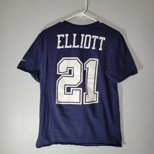 Nike Dallas Cowboys Ezekiel Elliot T Shirt  Size Medium #21  Blue Short Sleeve